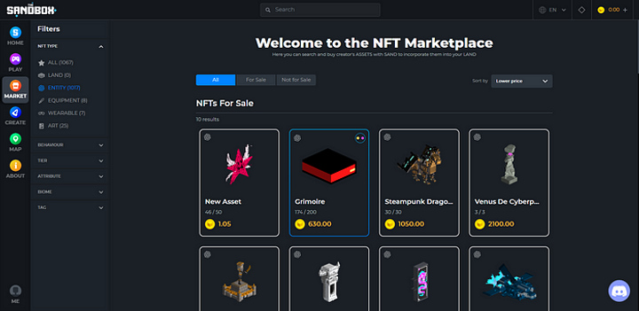 sandbox marketplace