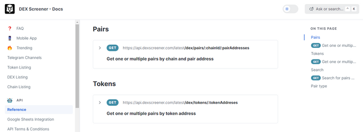 DEX Screener API