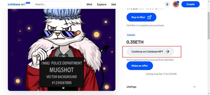 Buy an NFT on Coinbase NFT